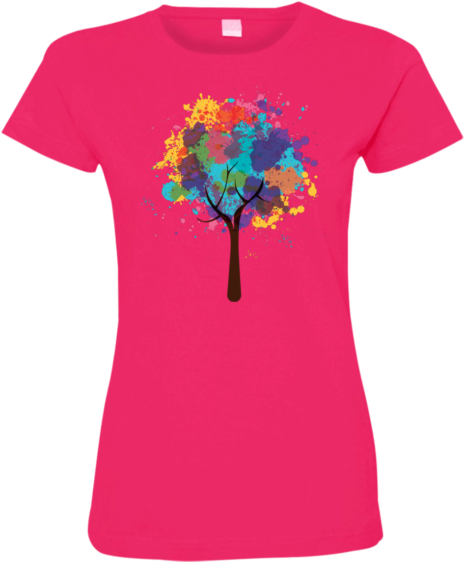 Watercolor Tree Ladies T Shirt - Shirt (1155x1155), Png Download