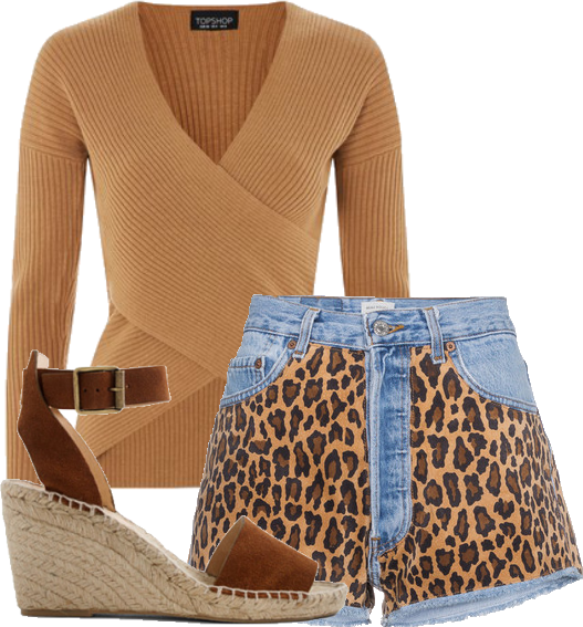 Cheetah Print - J.crew Womens Corsica Espadrille Wedges In Suede (size (527x567), Png Download
