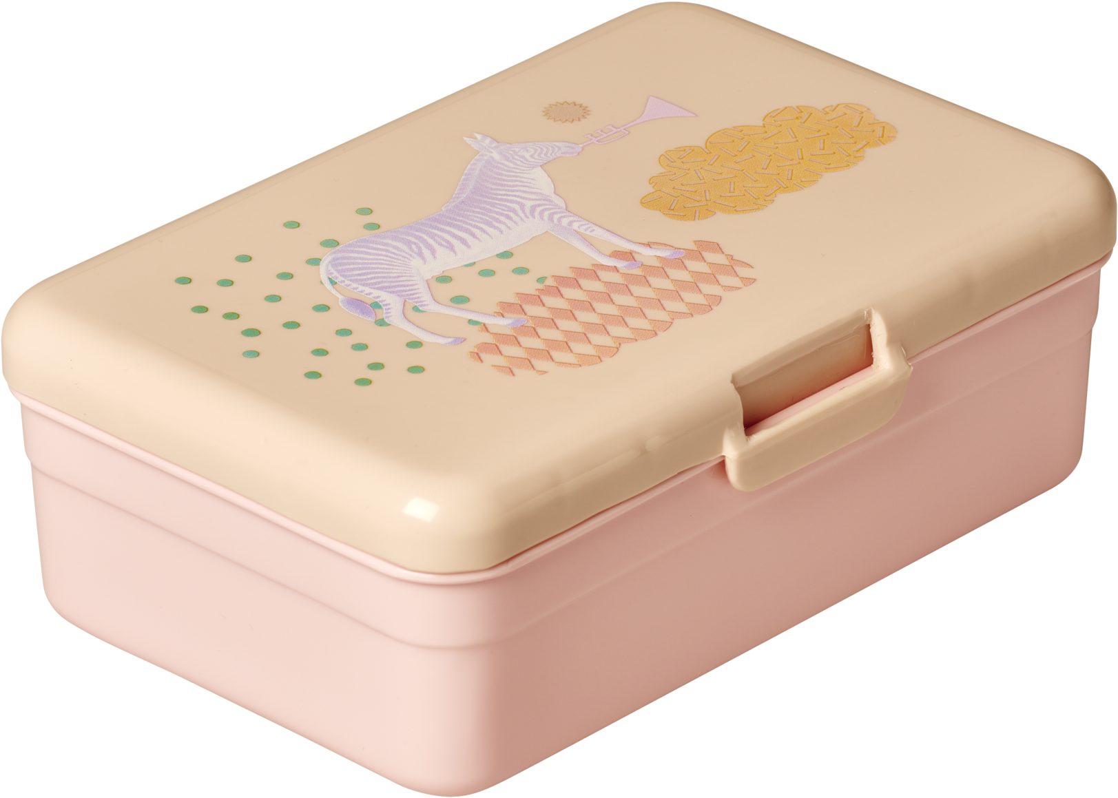 Large Lunchbox With Animal Print Soft Pink Png Lunchbox - Rice Mädchen Brotdose Zebra Rosé (2000x2000), Png Download