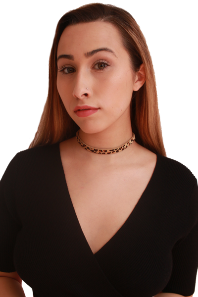 Cheetah Print Choker - Choker (400x600), Png Download