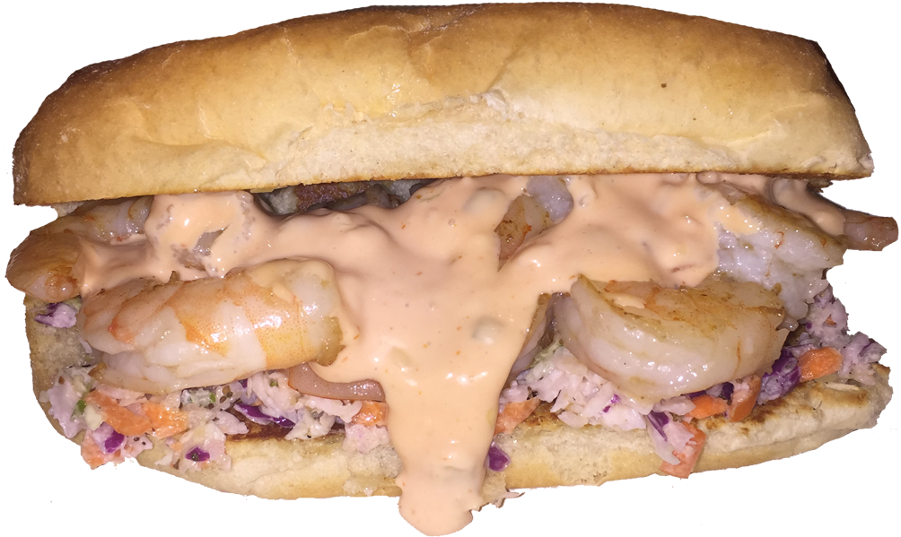 Grilled Shrimp Po Boy Sandwich Now Available At Our - Doug's Fish Fry (1024x633), Png Download