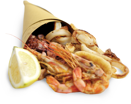 Fried Fish - Frittura Di Calamari Png (500x397), Png Download