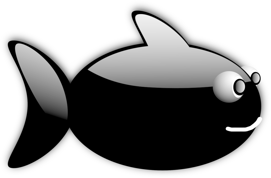 Fried Fish Cartoon Drawing Black And White - Cartoon Fish With No Background (1174x750), Png Download