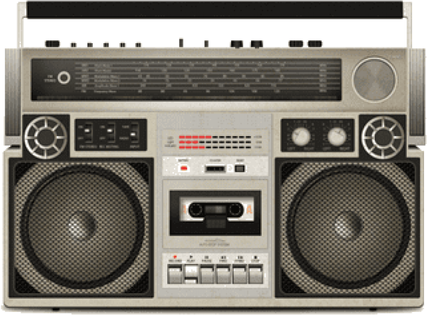 Old Audio Cassette Player - 80s Radio Drawing (400x400), Png Download
