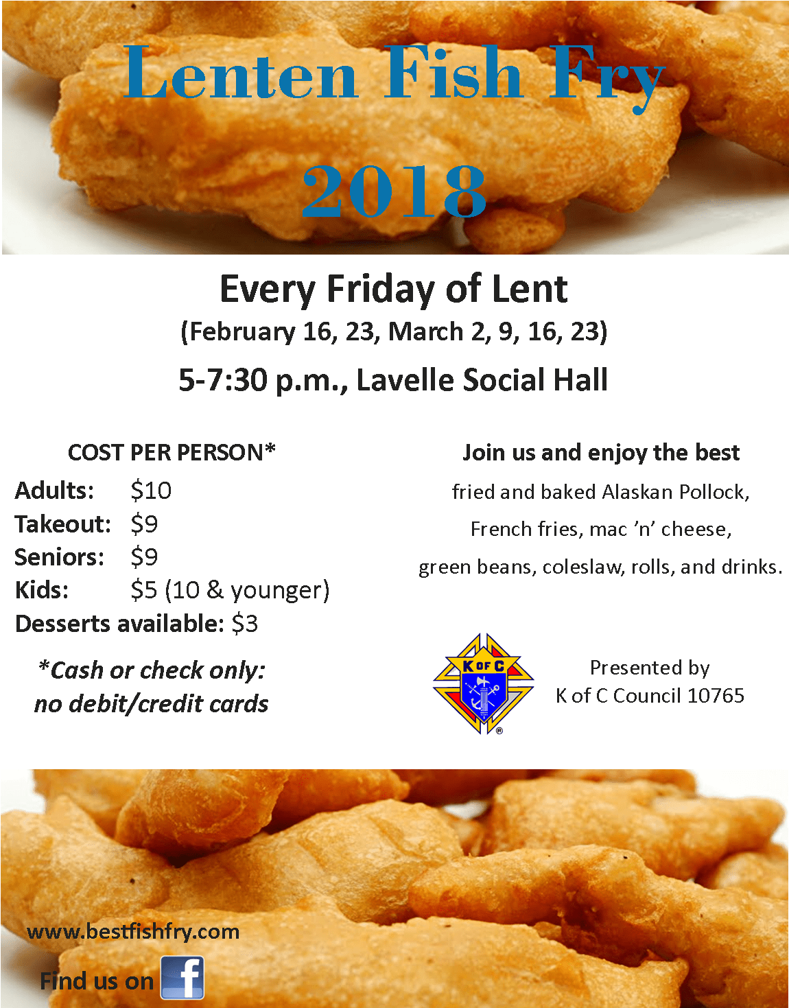 Lenten Fish Fry - Knights Of Columbus (1180x1470), Png Download