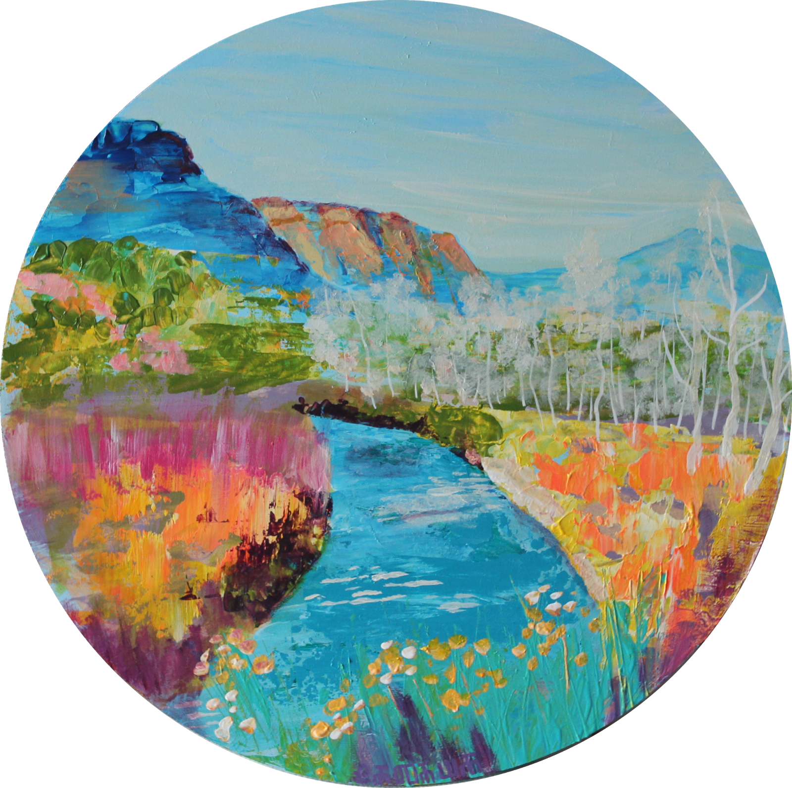 Along The Jemez River, By Natasa Vretenar - Riverview Theater (1600x1593), Png Download