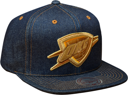 Mitchell & Ness Oklahoma City Thunder Dark Denim Snapback - Baseball Cap (500x372), Png Download