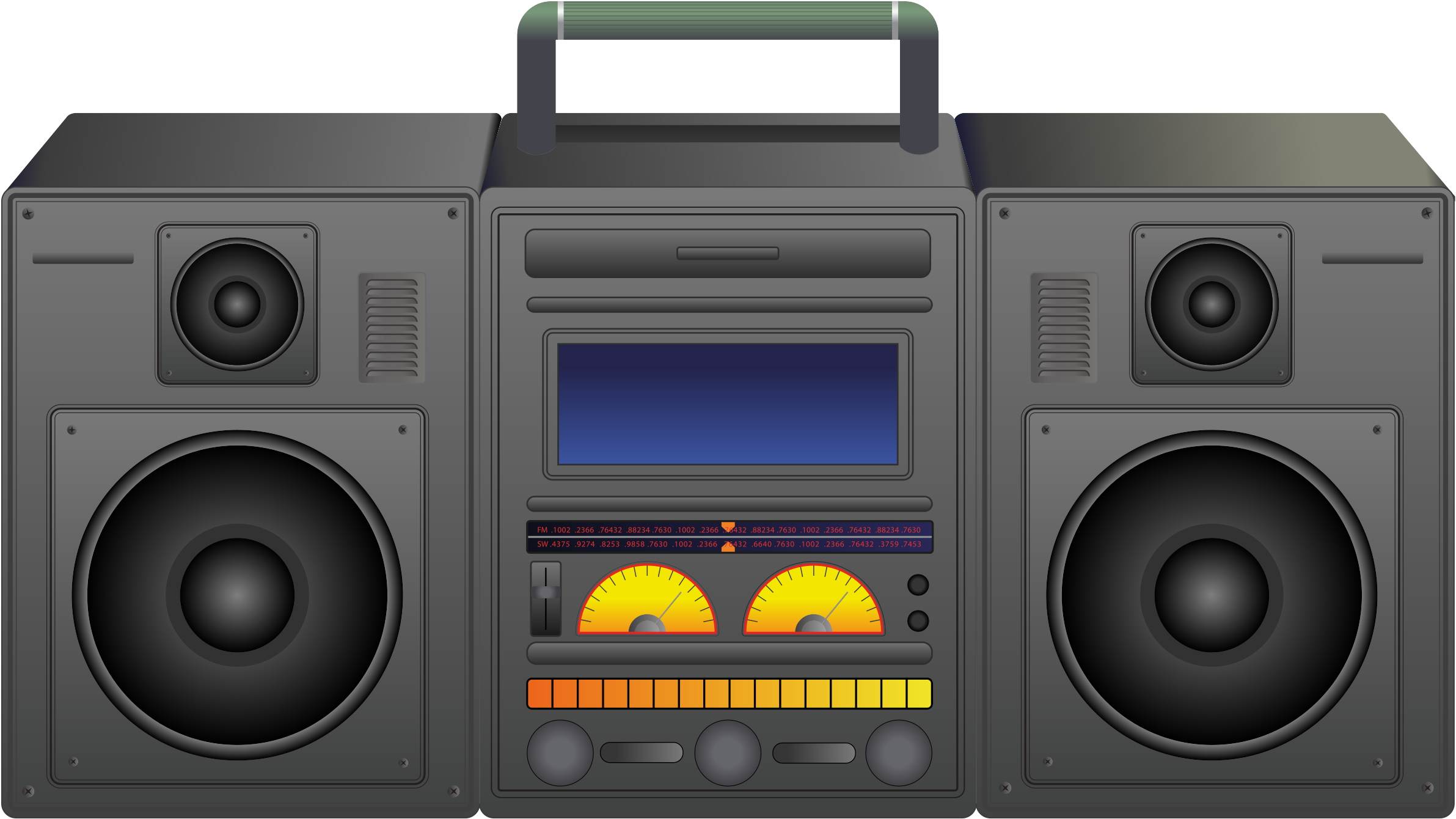 Svg Transparent Stock Portable Music Player Big Image - Clip Art Boom Box (2400x1357), Png Download