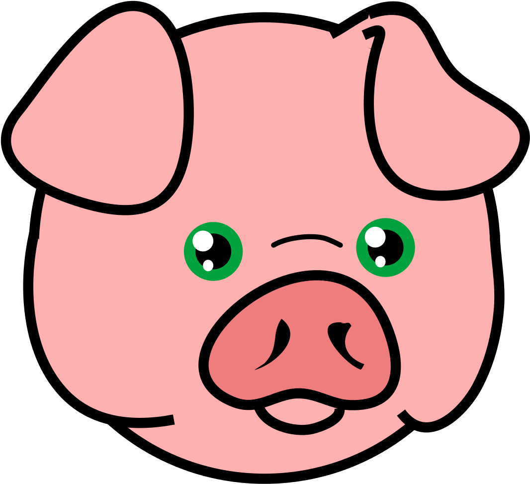 Pig Icon - Pig Head Clip Art (1098x1024), Png Download