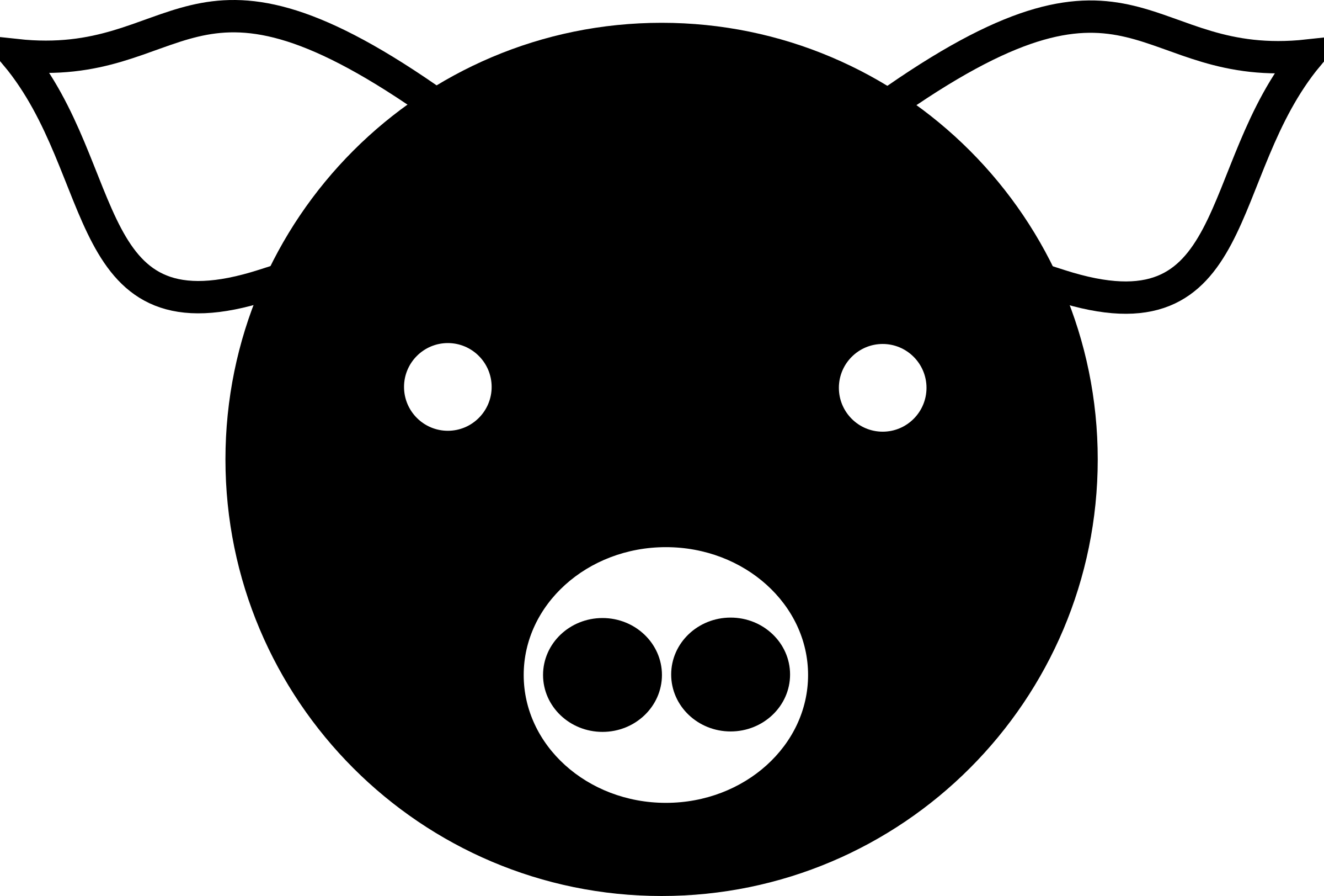 Vector Library Download Simple Big Image Png - Pig Clip Art (2400x1623), Png Download