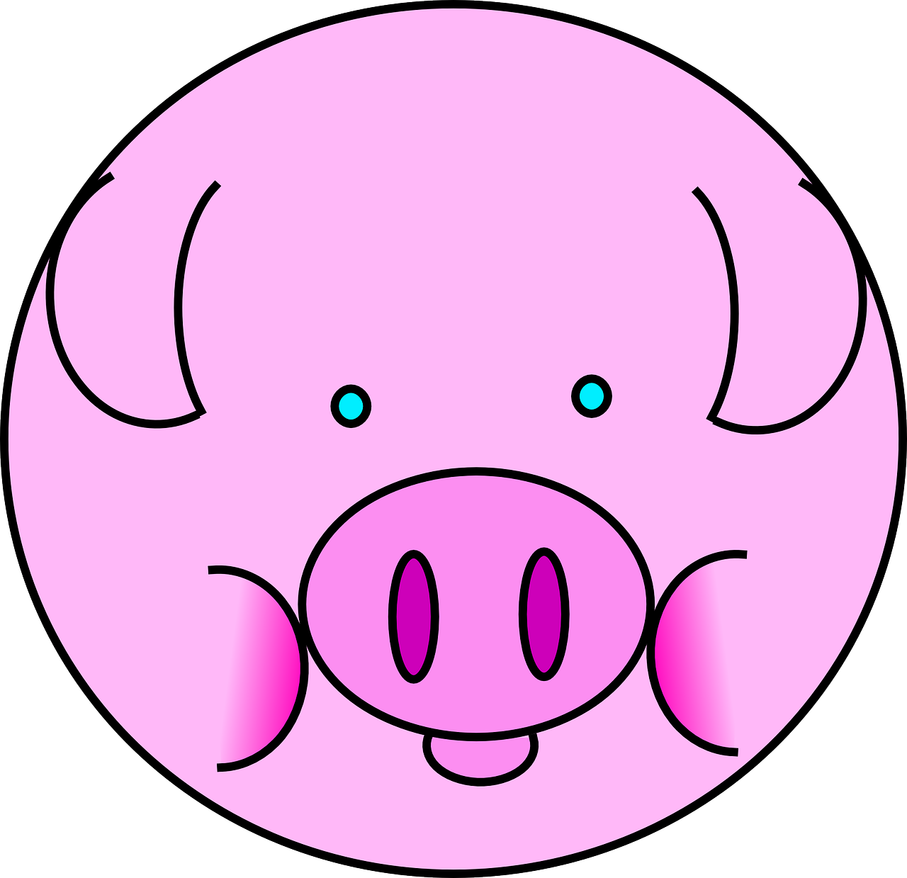 Clipart - Pig - Pig Icon (800x800), Png Download