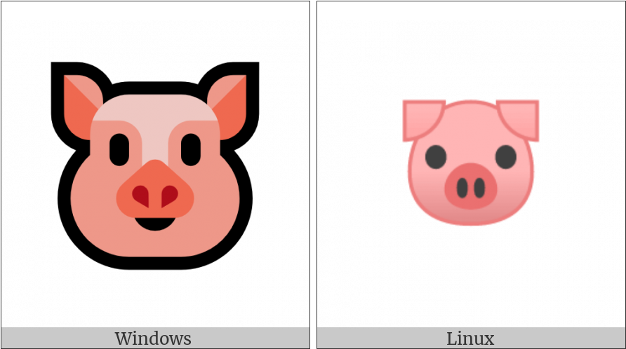 Pig Face On Various Operating Systems - Emoji (900x506), Png Download