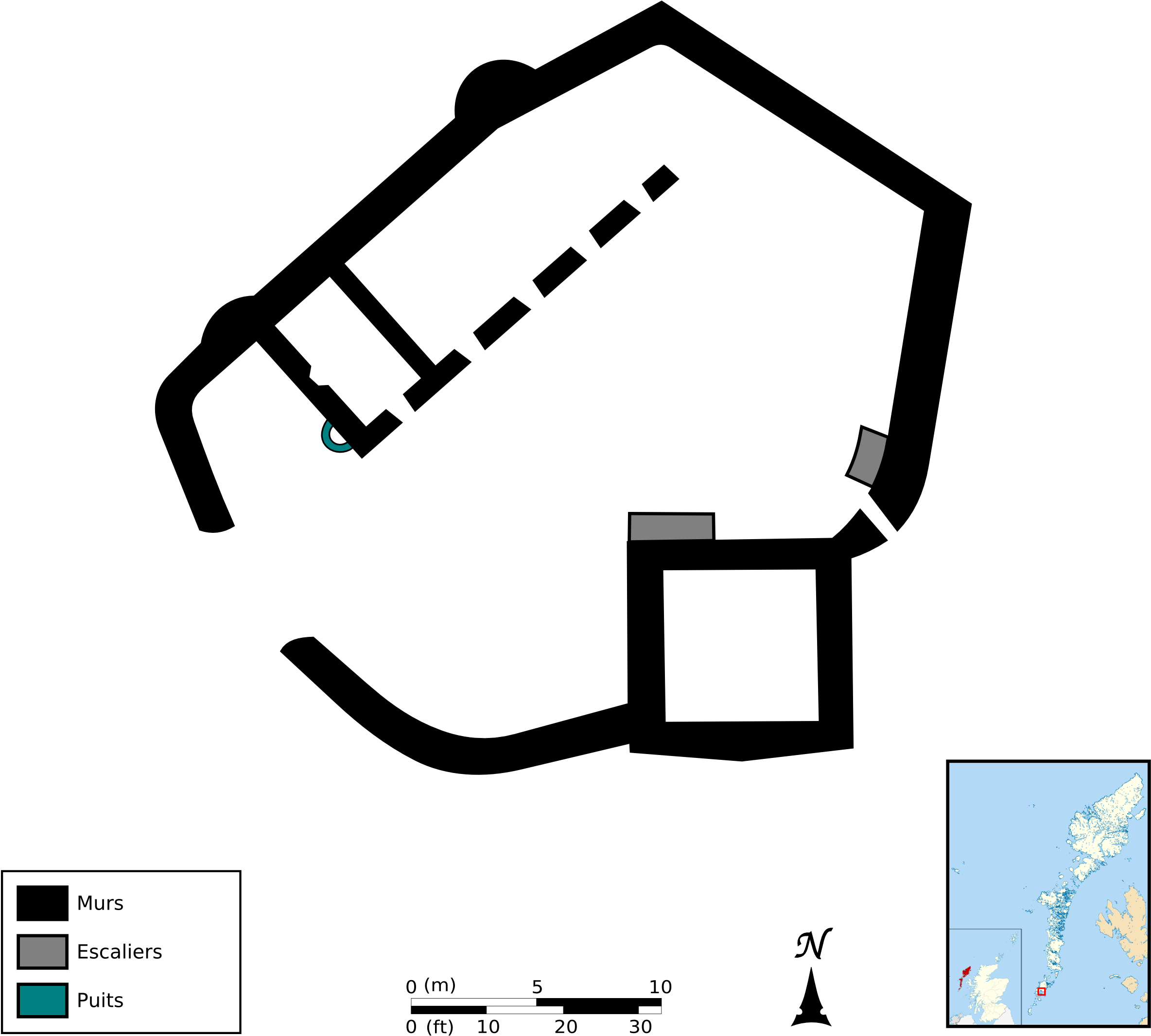 Kisimul Castle Map 1887-fr - Kisimul Castle (2480x2381), Png Download