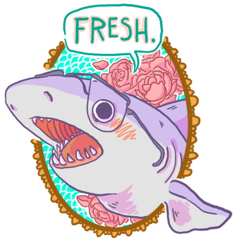 Cute Shark Tumblr - Cara Mcgee Sharks (500x599), Png Download