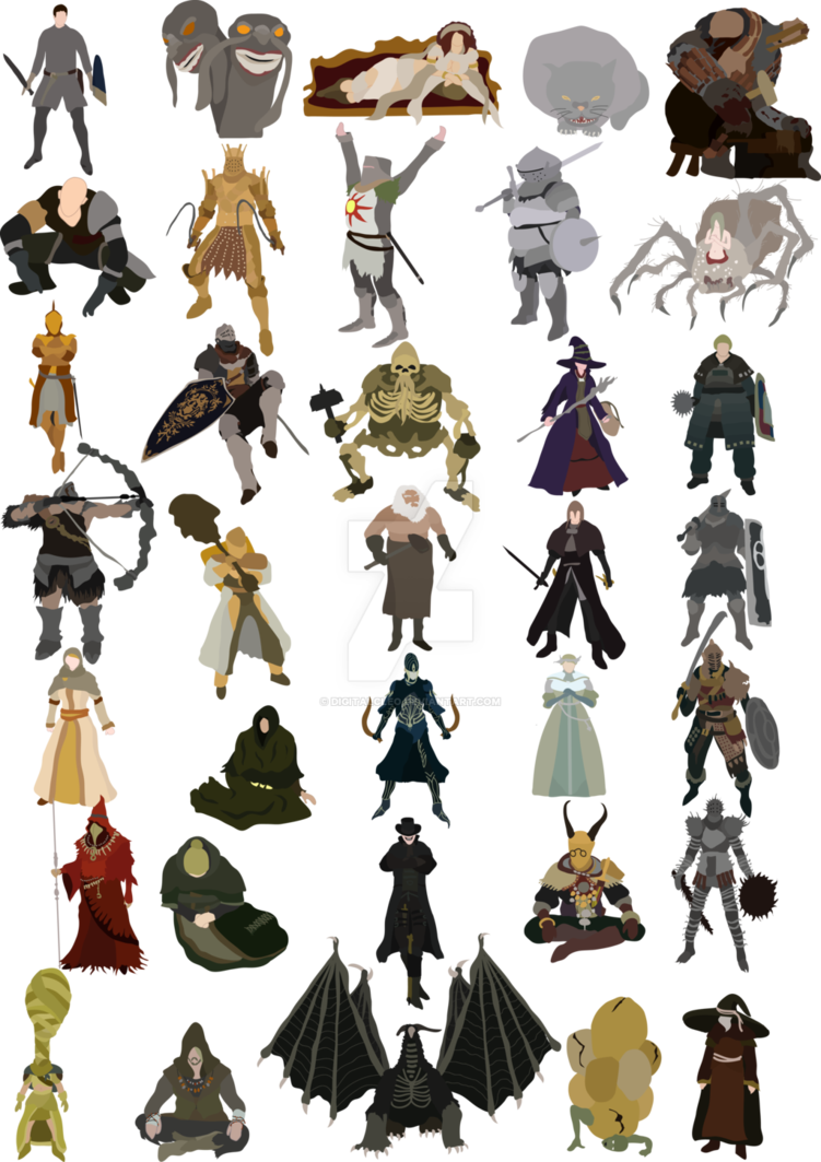 Picture Freeuse All Npcs By Digitalcleo On Deviantart - Dark Souls Npcs (751x1063), Png Download
