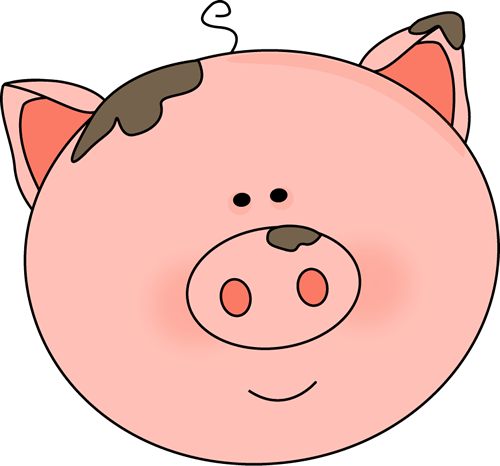 Pig Face With Mud - Clip Art (500x466), Png Download
