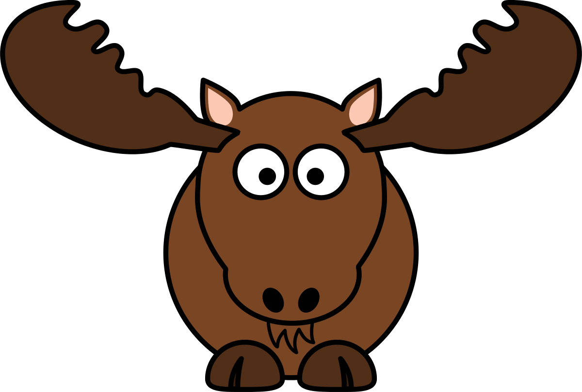 Deer Mammal Moose Antler Animal Brown Funn - Clipart Moose (503x340), Png Download
