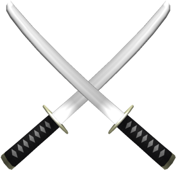 Picture Black And White Library Knives Vector Samurai - Crossed Katanas Png (420x420), Png Download