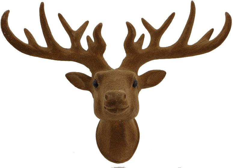 Franky Felt Reindeer Ornament - Pair 13.25 Inch Christmas Faux Deer Head Decorations (782x564), Png Download