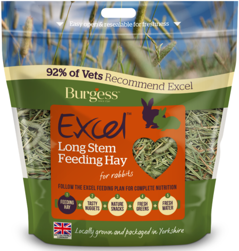 Burgess Excel Long Stem Rabbit Feeding Hay 1kg - Burgess - Excel Long Stem Feeding Hay (1kg) (500x500), Png Download