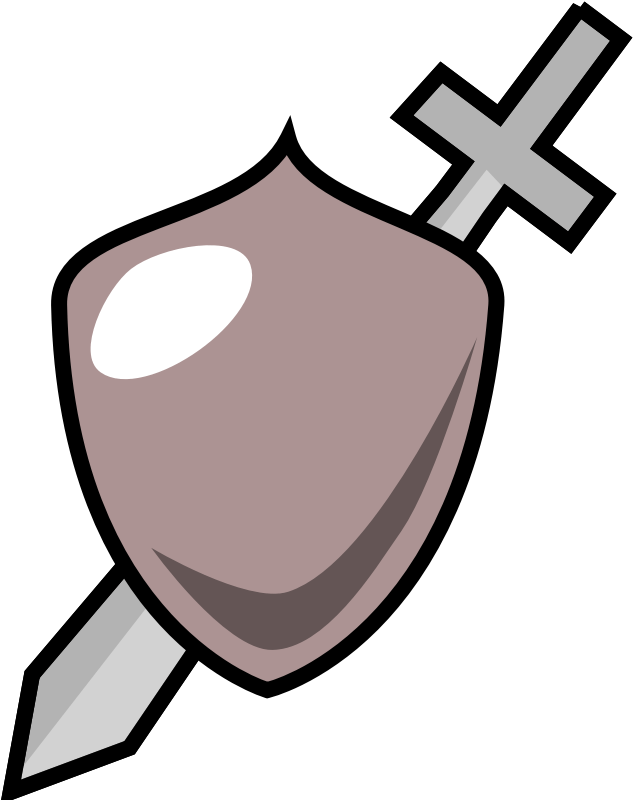 Clipart Sword Shield - Animated Sword And Shield (627x800), Png Download