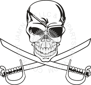 Pirate Crossed Sword Transparent (361x336), Png Download