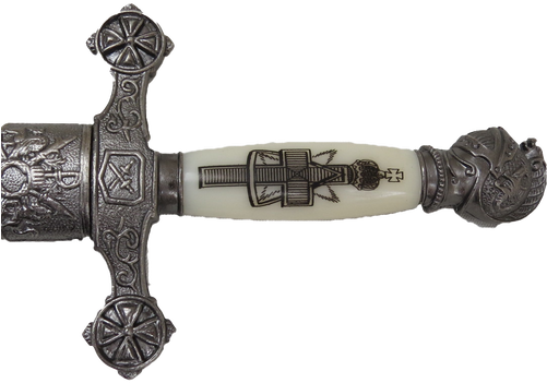 Ivory And Black Dagger Ke762sl-crossed Swords - Dagger (500x500), Png Download
