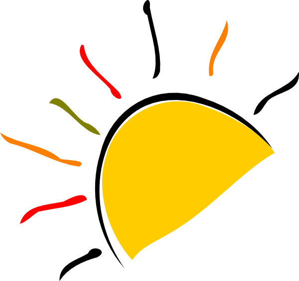 Sun Logo Clip Art At Clker - Sun Half Clipart (600x565), Png Download