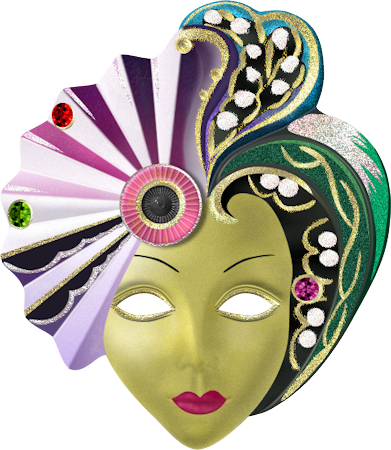 Venetian-mask - Venetian Mask Clip Art (391x450), Png Download