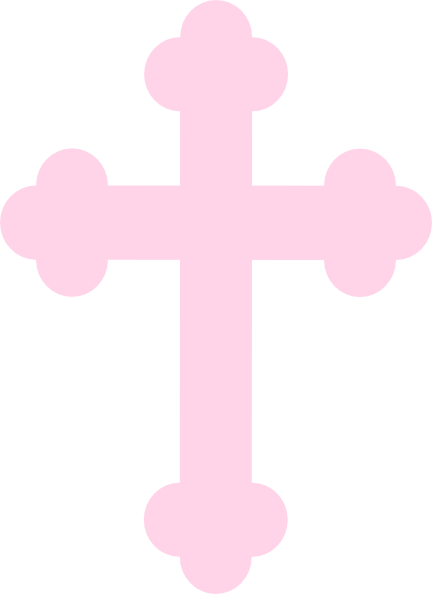 Christening Cross Clip Art At Clker - Pink Cross Clip Art (432x594), Png Download