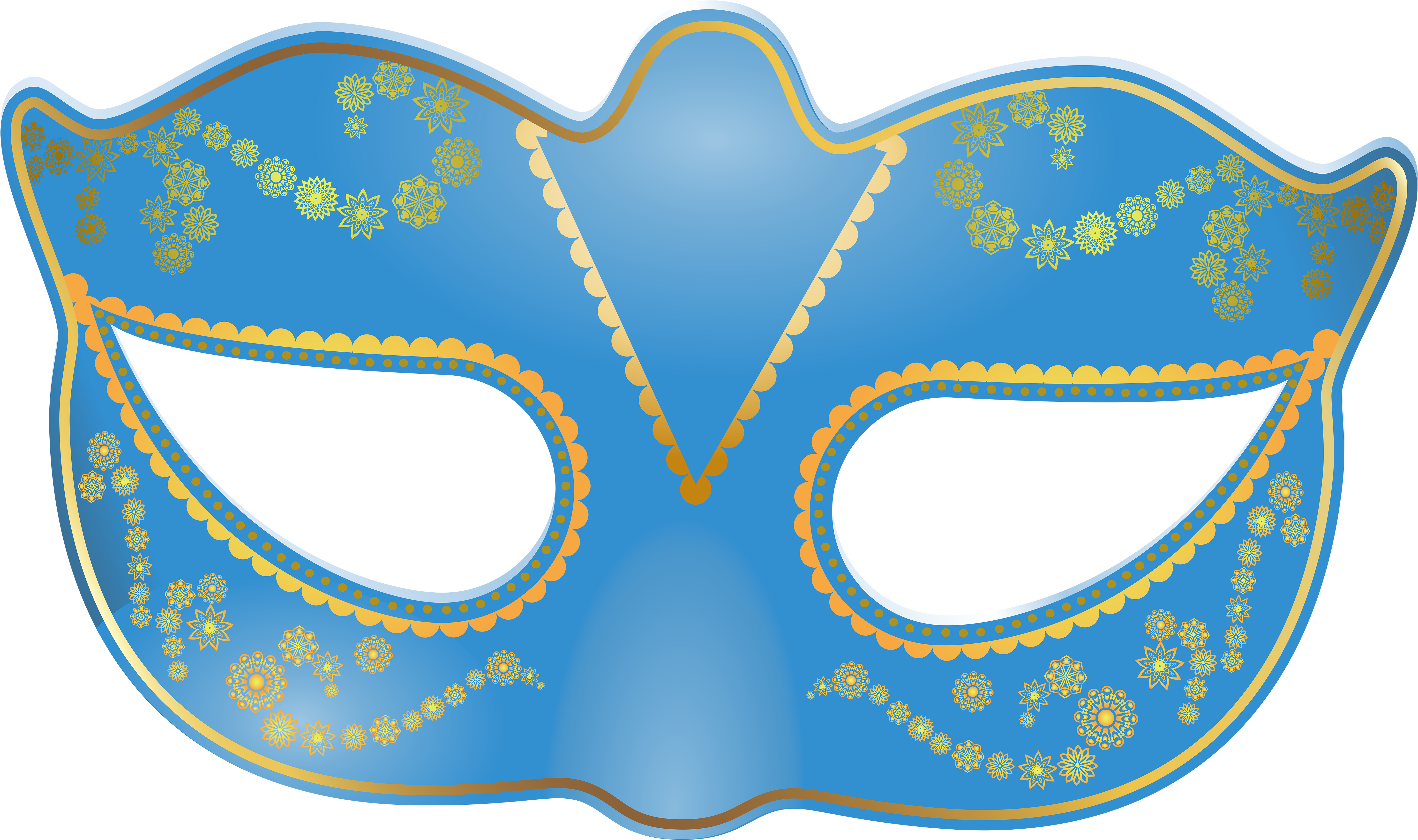 Blue Mask Png Transparent Clip Art Image (6000x3585), Png Download