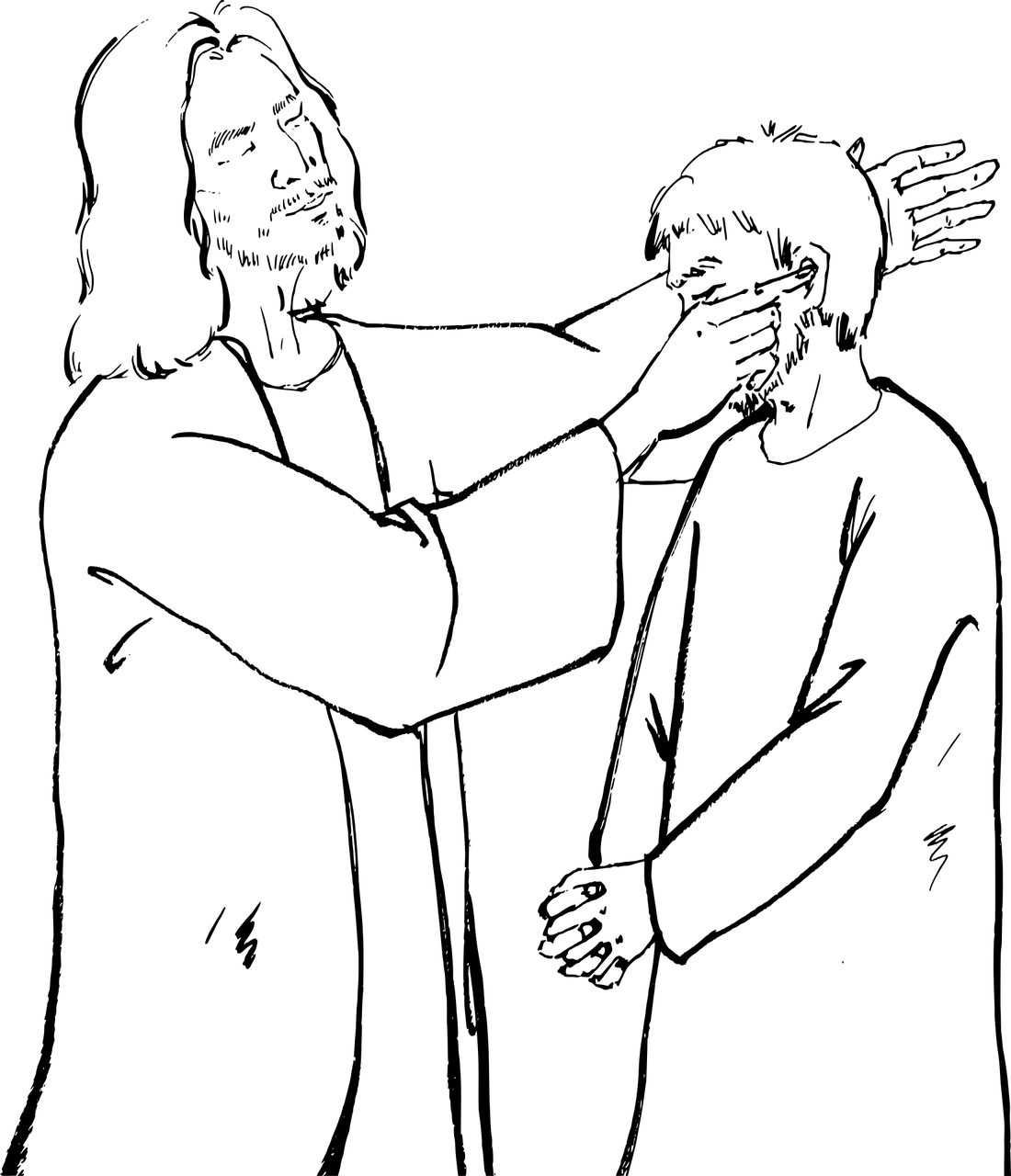 Download Jesus Heals The Deaf Man Coloring Page Clipart - Mark 7 31 37 Colouring Page (900x1048), Png Download