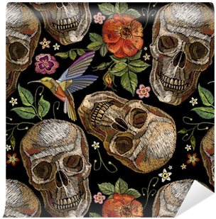 Embroidery Skull And Roses, Humming Bird And Flowers - Daydreams And Sunshine - The Grateful Dead (400x400), Png Download