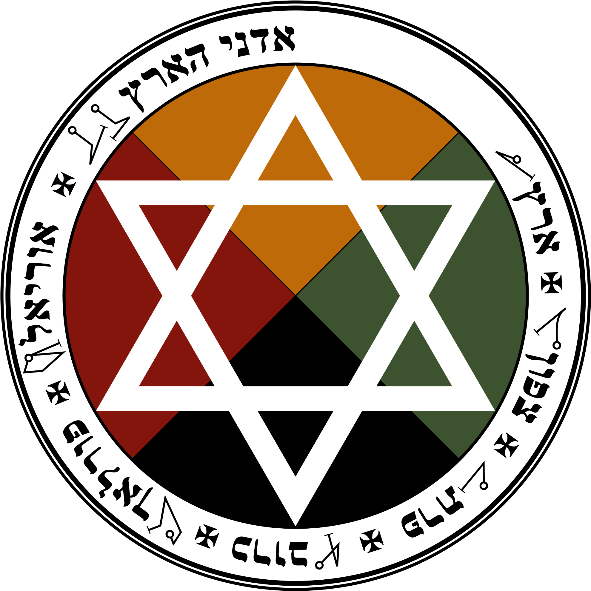 Open - Golden Dawn Earth Pentacle (2000x2000), Png Download
