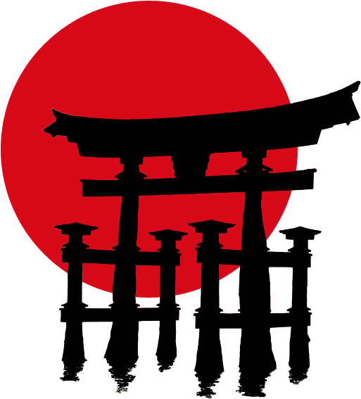 Torii Silhouette Add Hinomaru - Itsukushima Shrine (720x720), Png Download