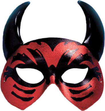 Black And Red Venetian Devil Mask With Moulded Horns - Devil Mask Png (366x580), Png Download