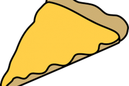 Cheese Pizza Slice Drawing - Cheese Pizza Slice Cartoon (450x300), Png Download