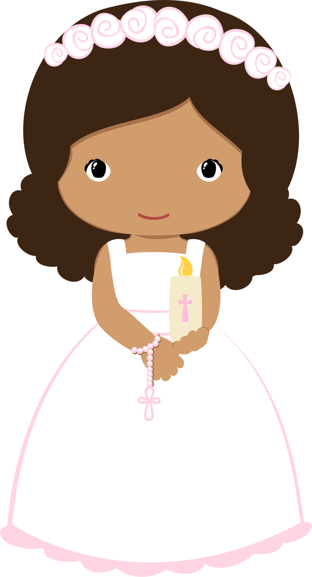 Communion Girl Png Wave Hair - Clipart Communion Girl Png Wave Hair (1038x1920), Png Download