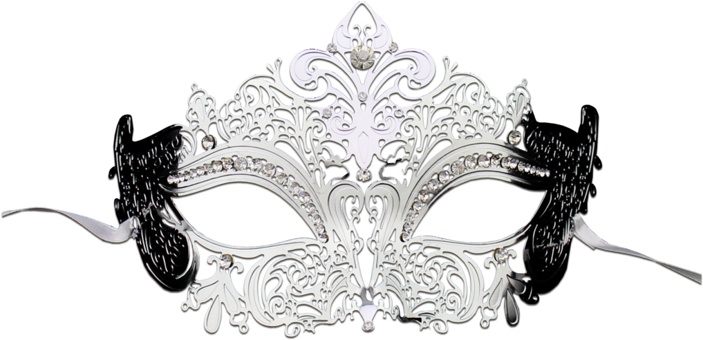 Silver Series Women's Laser Cut Metal Venetian Masquerade - Hagora, Women's Elegant Laser Cut Metal With Stones (1024x544), Png Download