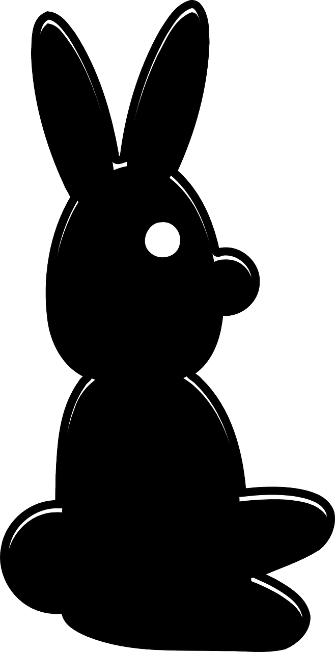 Bunny Rabbit Silhouette - Conejo De Pascua Negro (306x595), Png Download