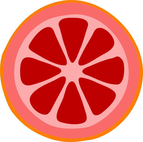 Blood Orange Slice Clip Art At Clker - Clip Art Lime Slice (600x599), Png Download
