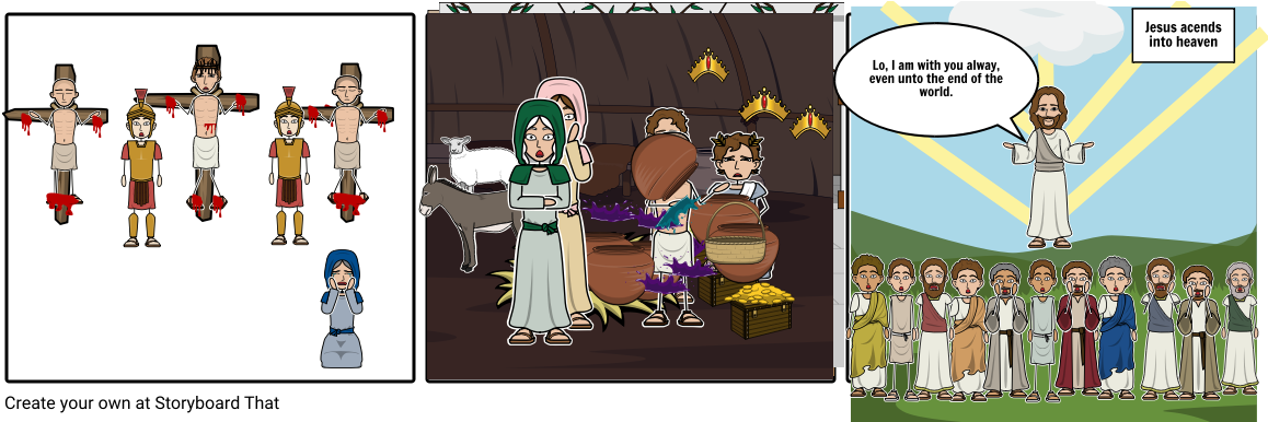 The Life Of Jesus - Cartoon (1164x385), Png Download