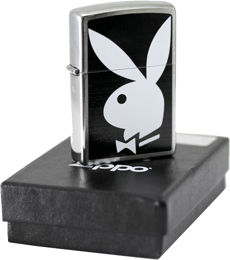 Zippo 28269 Playboy, Brushed Chrome (790x878), Png Download