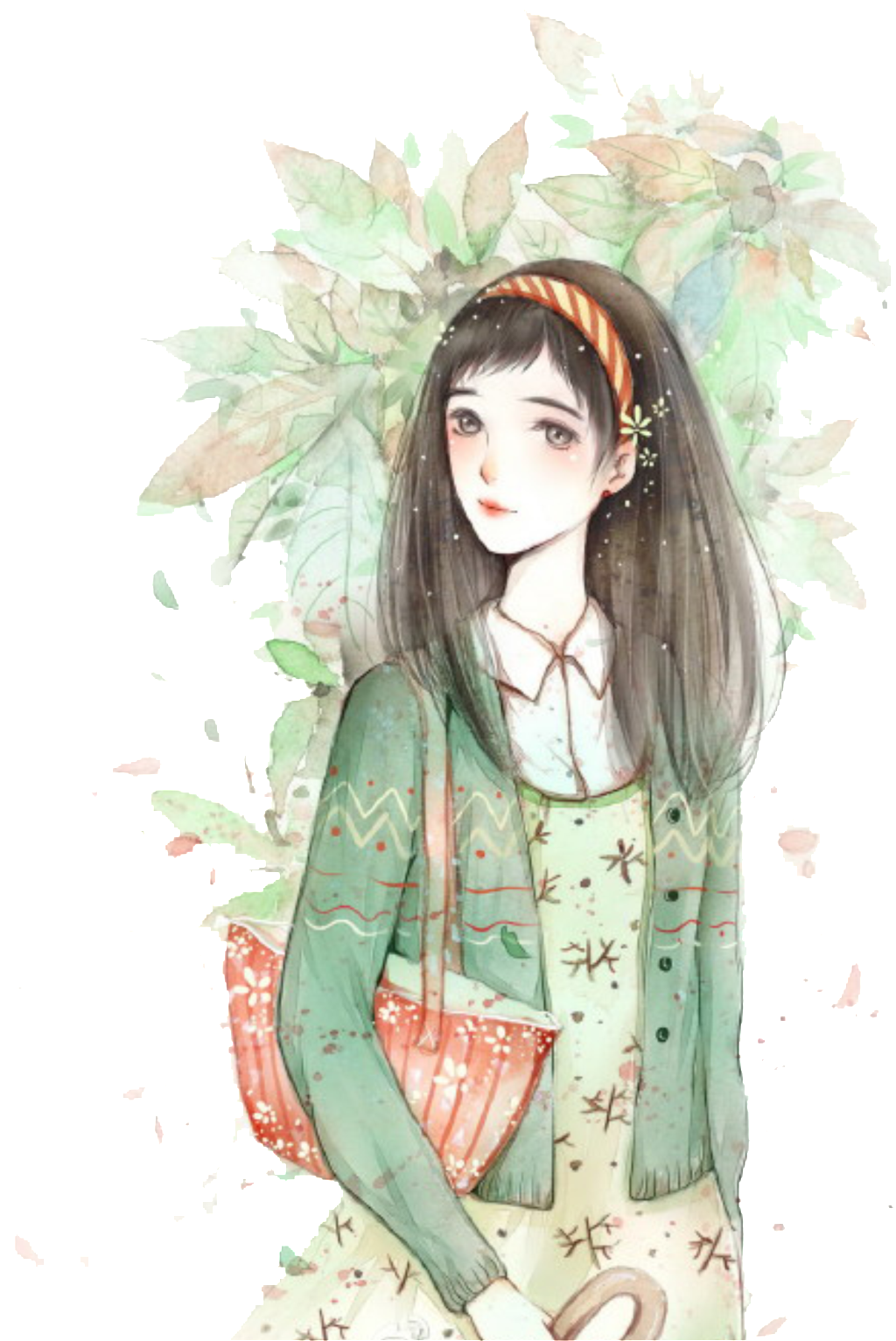 Decorative Pattern Design Of Beautiful Painted Beauty - Missyou Girl Diary Stickers As Shown In Figure One (1024x1533), Png Download