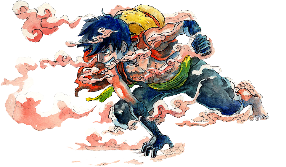 A Luffy On Your Dash I'm A Bit Late On The Birthday - Luffy Watercolor (1000x783), Png Download