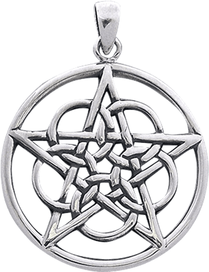 White Bronze Ringed Pentacle Pendant - Pendant (555x555), Png Download