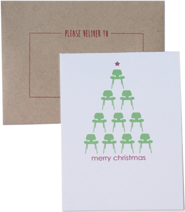 Modern Christmas Card Holiday Cards Eames Chair Card - Interior Design Christmas Cards (550x550), Png Download