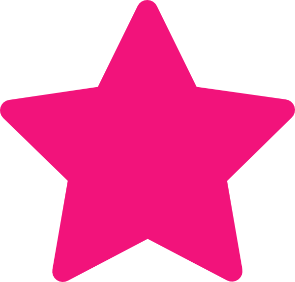 Pink Star Clip Art At Clker - Pink Star Clipart (600x573), Png Download