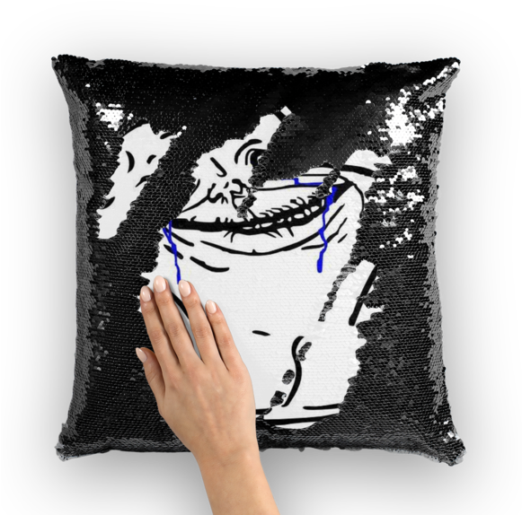 Forever Alone Face - Cushion (580x580), Png Download