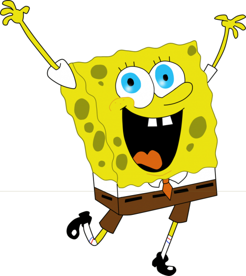 Minnie E Bob Esponja - Transparent Background Spongebob Png (500x560), Png Download